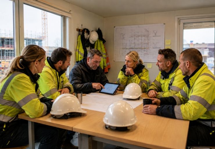 Digital innregistrering på byggeplass: Mer enn en mannskapsliste Alle som skal inn på prosjektet må vite hvor de kan parkere, hvilken inngang som skal brukes, hvem de skal kontakte, hvilke sikkerhetsrutiner som gjelder, hvilke områder de kan bevege seg i og hva som kreves før arbeidet starter.