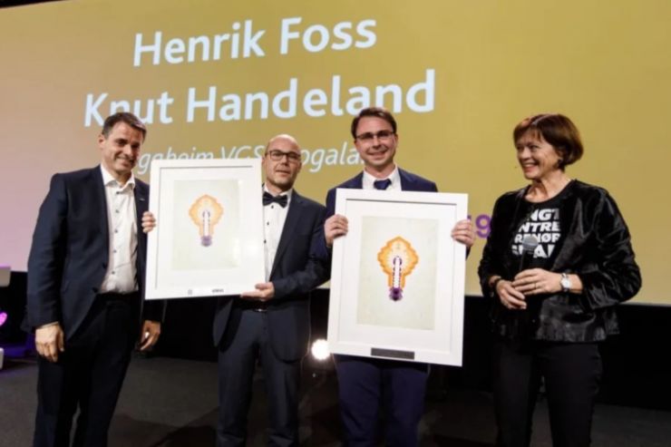 Henrik Foss og Knut Handeland|Årets Entreprenørskapslærer delt ut av Virke og Ungt Entreprenørskap