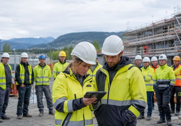 Digital innregistrering kan redusere presset på prosjektledelsen Mange byggeplasser har god kontroll på folk når de først er inne i prosjektet. Problemet oppstår ofte før den første arbeidsdagen, når alle muntlig skal motta viktig prosjektinformasjon, HMS-rutiner og nødvendige instrukser.
