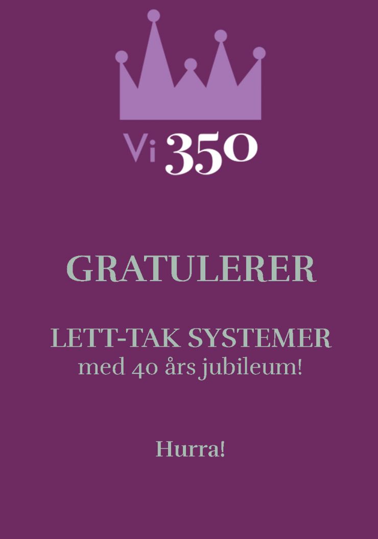 Larvik Kommune gratulerer Lett-Tak AS med 40 årsjubileet 