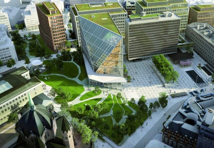 Statsbygg og Agaia har undertegnet samspillskontrakt for utvikling av den første delen av parken i Regjeringskvartalet.